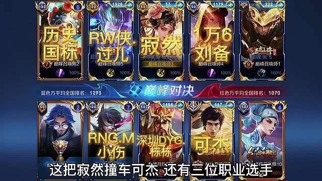 巅峰赛神仙打架。寂然撞车可杰，杰哥失误路人婉儿救世反转