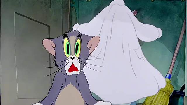 杰瑞装神扮鬼吓唬汤姆猫