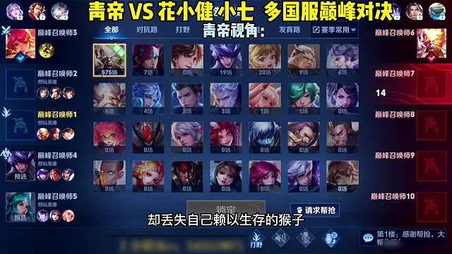 猴王青帝化身砍王，大战曾霸榜国服的花小健与故事的小七