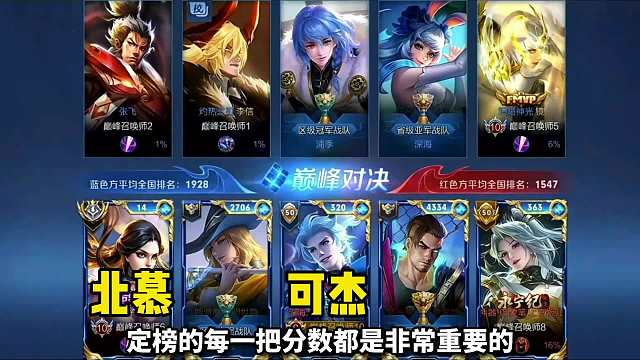 可杰巅峰赛排到差一把的北慕，主动和北慕互