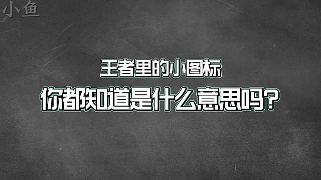 王者里那些花里胡哨小图标，你都知道是什么意思吗？