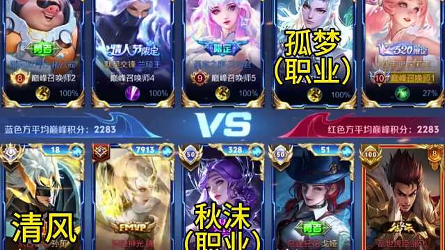 职业选手孤梦，撞车职业选手秋沫以及国服第一孙策，完美展示了射手顶级操作