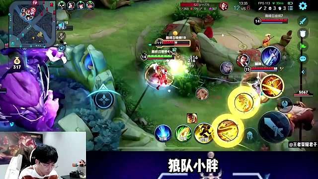 赖神巅峰对决再度撞车狼队小胖，国服刘备队友被小胖打到人都麻了