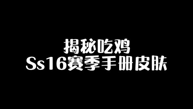 吃鸡Ss16赛季手册皮肤震撼来袭，你们会不会入手呢？