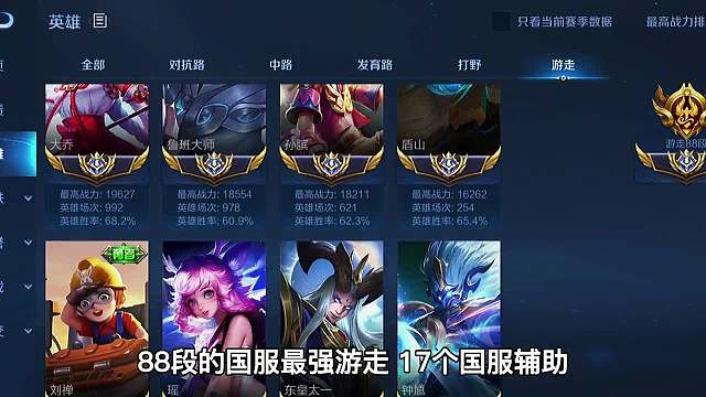 国服最强游走。个国服辅助，玩鲁大被完克还能拿到的评分