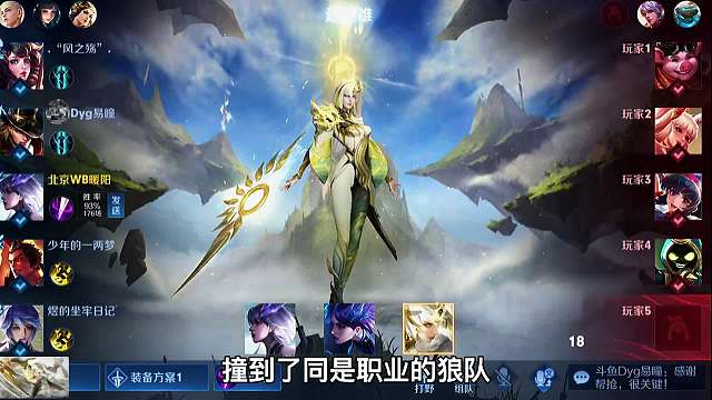 暖阳职业五排车撞到狼队一队全体成员，一场堪比的排位赛