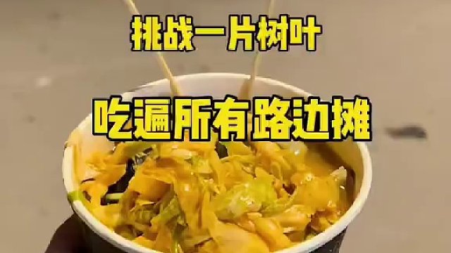 挑战一片树叶吃遍所有路边摊，今天挑战的是老长沙臭豆腐。#路边摊美味 #夜市里的烟火气 #寻味路边摊的