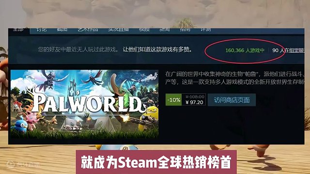 全球爆火！这款究极缝合怪游戏刚上线就炸了 #steam游戏 #游戏推荐#幻兽帕鲁