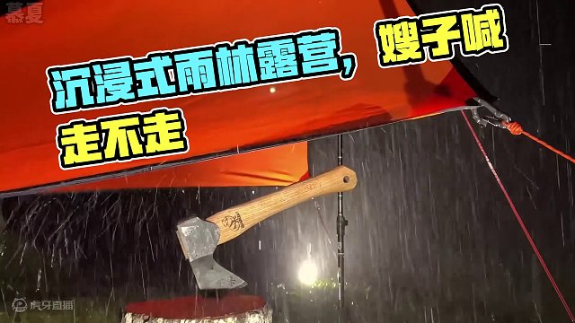 谁能拒绝在睡前看上一集超解压的沉浸式 #雨天露营  呢？