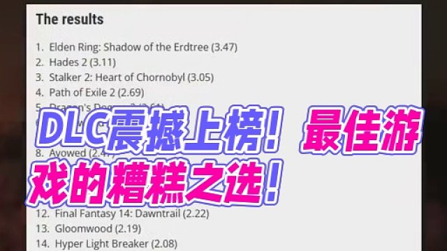 《艾尔登法环》DLC获年度最佳游戏，那对玩家来说将是最糟糕的！除非他是真的顶！#steam游戏 #单