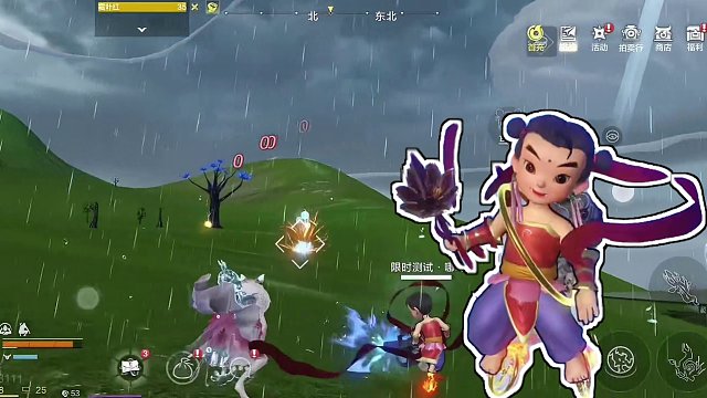 当哪吒用上【加特林】 这画面~见过用蓝火加特林的神仙嘛？ #妄想山海 #山海经 #妄想山海三周年