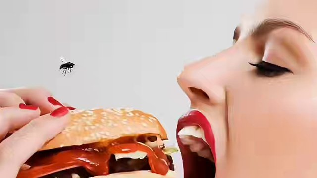 当苍蝇落在食物上，它们究竟在做什么？