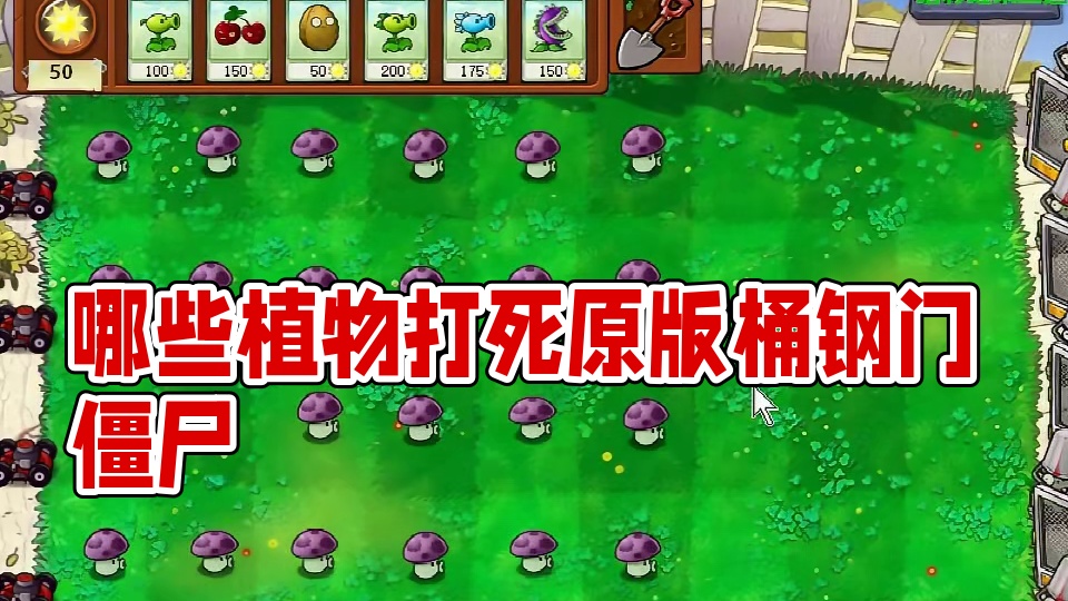 哪些植物能打死原版桶钢门僵尸？ #豌豆射手 #经典游戏 #怀旧游戏 #pvz搞笑 #一起玩游戏 #游