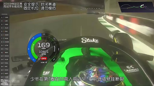 F1沙特阿拉伯大奖赛 小周正赛发车视角遥测数据 #F1 #赛车 #周冠宇 #F1赛车 #沙特阿拉伯大