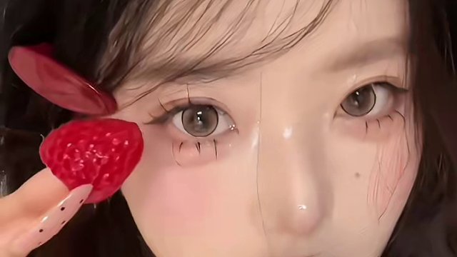 湿漉漉的树莓气泡水妆容！！圆脸都来学，blingbling❄️太适合春夏拍照噜～#元气甜妹妆教程 #