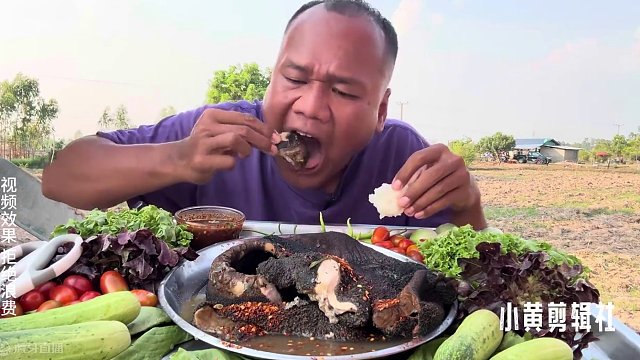 牛美丽，老马吃的是津津有味，看着就流口水 #户外美食 #傣味 #咀嚼音 #咀嚼音解压 #我要上热门