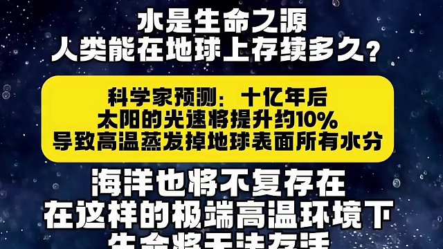 水是生命之源人类能在地球上存续多久?