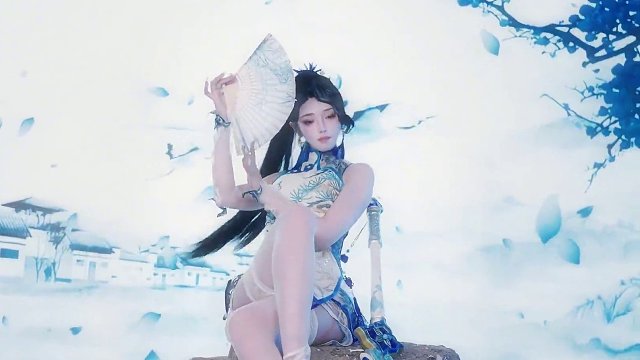 妖刀姬青花瓷实机（实姬）画面演示 #妖刀姬青花瓷皮肤 #永劫无间 #永劫无间龙年上分季 #娱游劫友会