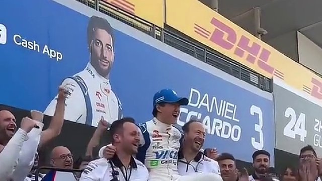 #2024f1日本大奖赛# 角田第一次主场作战拿分，整个车队都high翻了，下一站我们周冠宇主场能不