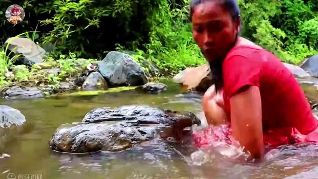 在森林中捕捉和烹饪炸鱼与辣椒酱吃 #荒野求生 #东南亚美食 #户外美食制作