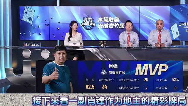 安徽青竹居4:0河北科讯传媒『全场最佳：肖锋』#jj斗地主 #比赛现场 #是时候展现真正的牌技了