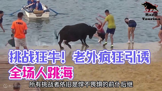 跳海狂牛，只要能把公牛引诱跳下海里，就算挑战成功。