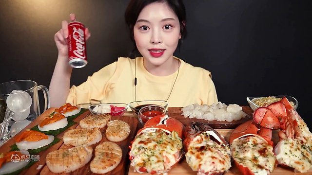 文福姬  黄油烤龙虾、黄油烤蚌柱吃播 真实声音