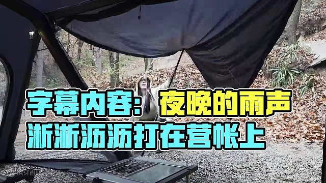 雨中露营（贰）
离开城市的喧嚣，在林中听着滴答的雨声，仿佛世间只剩自己一人~
 #露营 #雨中露营 