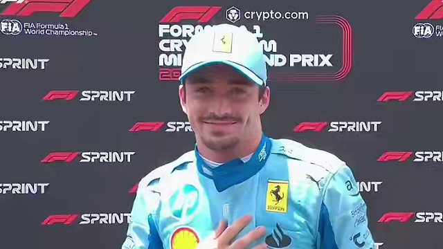 #2024f1迈阿密大奖赛 勒克莱尔冲刺赛第二名，齐达内亲自来给颁奖啦！这是乐扣今年冲刺赛第一次上领
