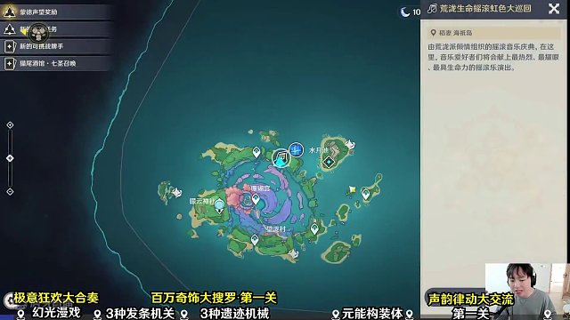 【原神】荒泷生命摇滚虹色大巡回第一关活动攻略 (极意狂欢大合奏+百万奇饰大搜罗+声韵律动大交流+元件