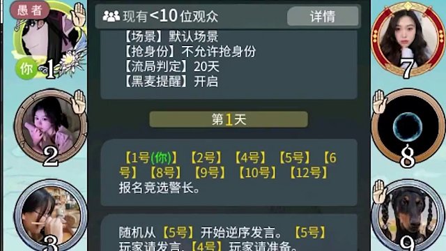 板子：预女猎白。小白痴又要角色扮演了？#狼人杀 #神秘狗