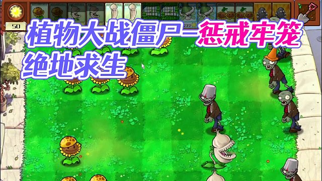 杂交版植物大战僵尸惩戒牢笼1，终于终于过了，哈哈哈哈