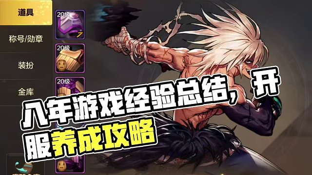 八年游戏经验汇总，开服第一天养成教学。