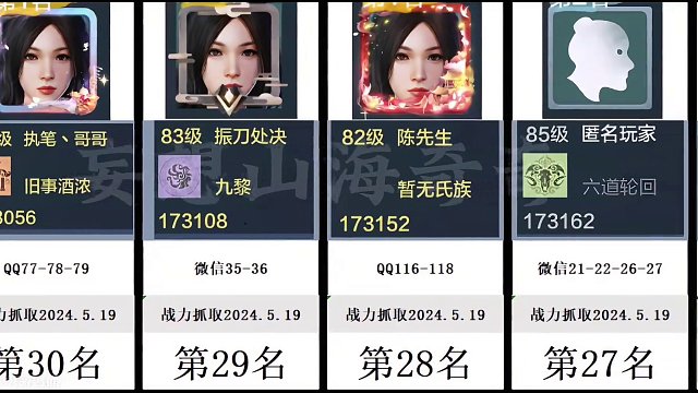 ⚡️妄想山海特别节目⚡️全服战力巅峰榜TOP50 第2期 5.19结榜 #妄想山海 #山海经 #手机