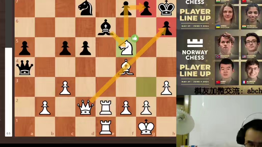 美国特级大师卡鲁阿纳弃马破城！#国际象棋 #国际象棋是全球第一大智力运动