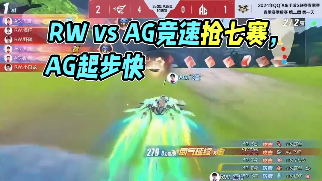 【2024S联赛春季赛季后赛】第二周第一个比赛日第一场第三轮2v2竞速抢七赛
RW vs AG
第五