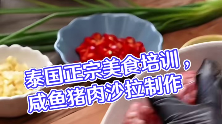 泰国美食推荐，正宗泰国菜培训，泰国美食咸鱼猪肉沙拉 #泰国美食 #地方特色美食 #泰国沙拉#泰国菜培