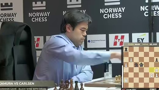 挪威大奖赛，中村光突然死亡赛，读秒绝杀卡尔森！#国际象棋 #比赛现场