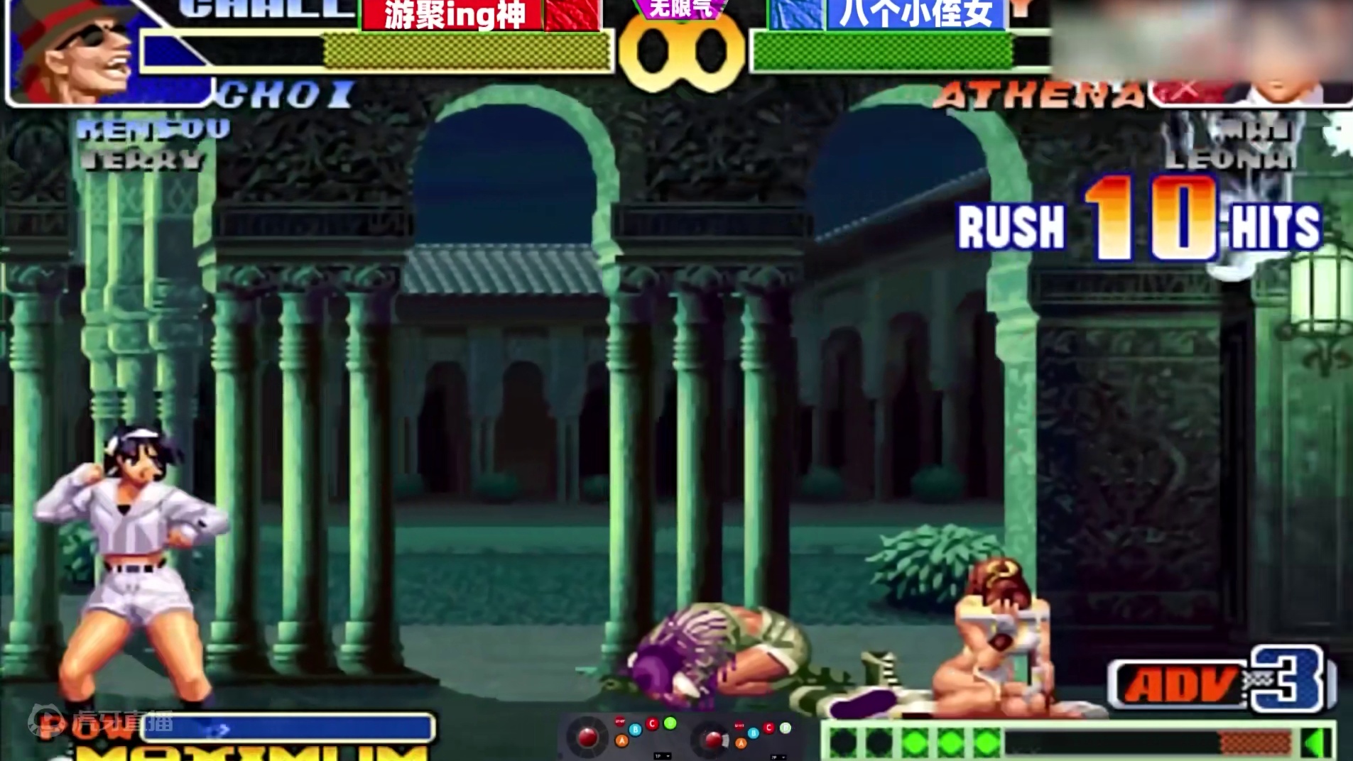 拳皇98c：雅典娜一套70连狂虐对手，超必杀又打出了比基尼