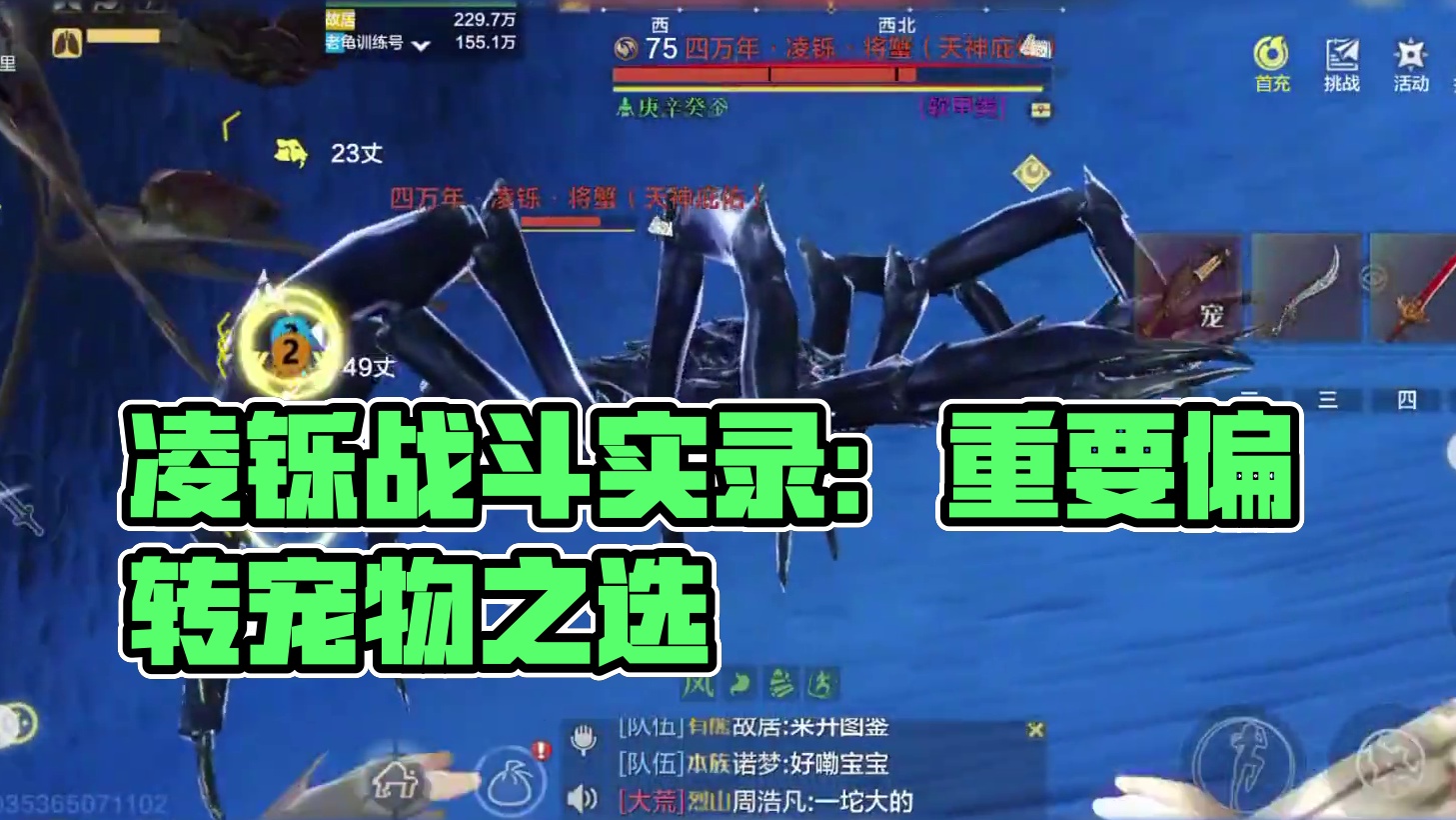 四万年·凌铄·将蟹体验服战斗实录 下个版本比较重要的偏转宠物 #妄想山海 #体验服 #新巨兽 #将蟹