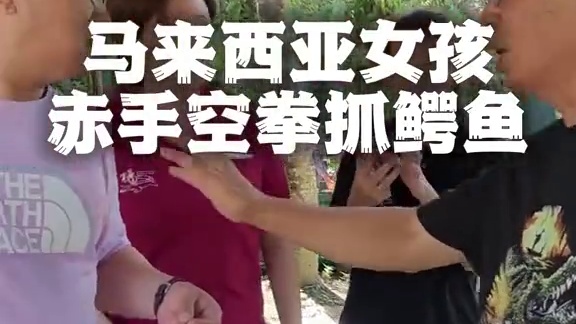 马来西亚考察：女孩都赤手空拳抓鳄鱼。#鳄鱼 #鳄鱼与牙签鸟 #鳄珍