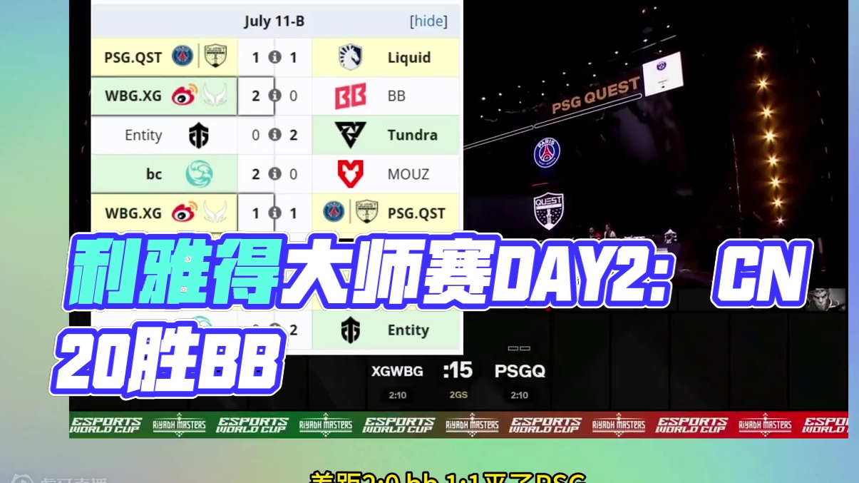 【赛后简报】利雅得大师赛小组赛DAY2，晋级前4都有希望 #dota2 #利雅得大师赛