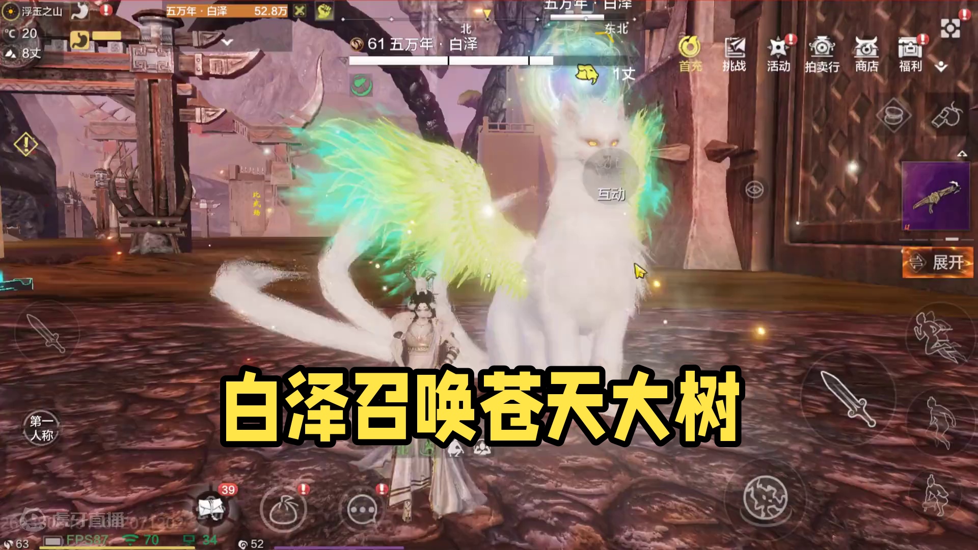 深入研究了一下白泽互动 居然可以召唤实体苍天大树 白泽的配音 #妄想山海 #妄想山海白泽 #妄想山海