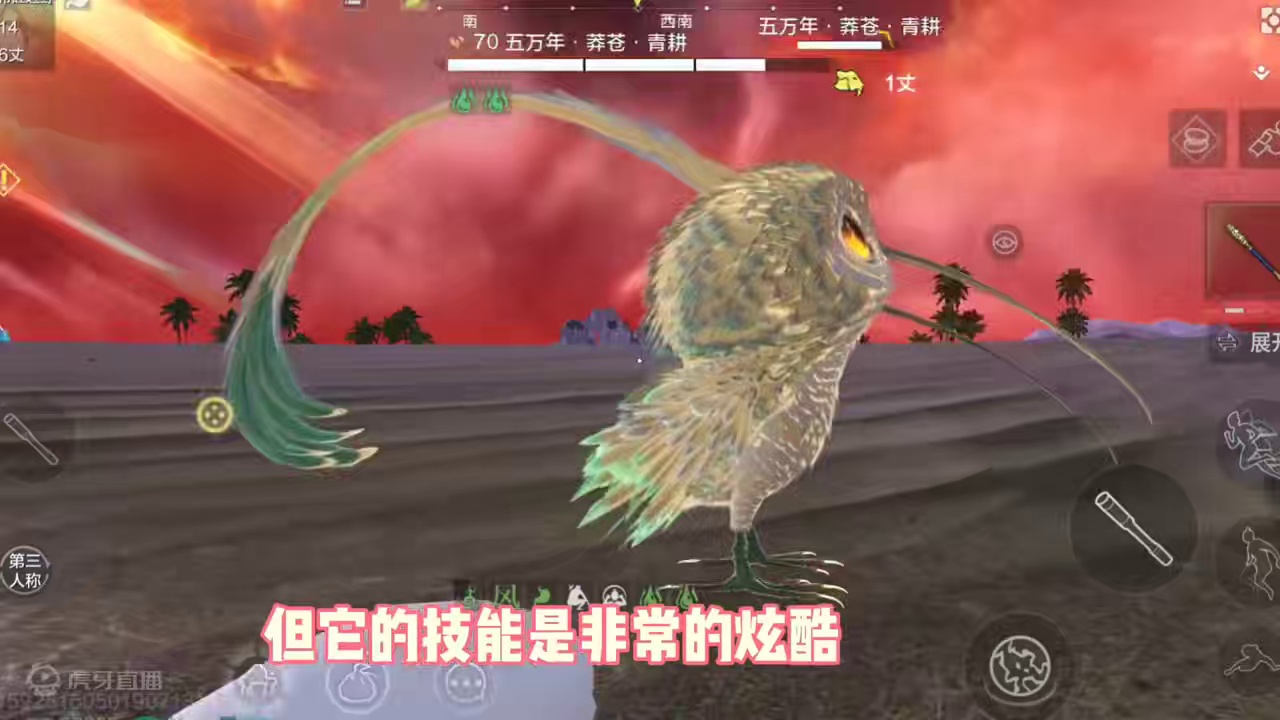 你们见过嘴巴特别长的鸟吗，别看外表憨厚，但技能特效是真的炫酷，它就是五万年莽苍青耕 #妄想山海 #妄