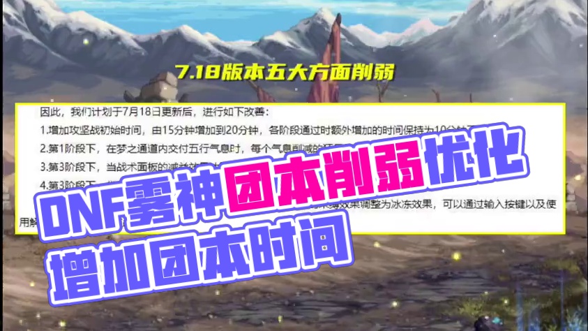 DNF：策划着急了！7.18版本更新后，雾神团本5大方面削弱 #DNF  #地下城与勇士 #dnf地