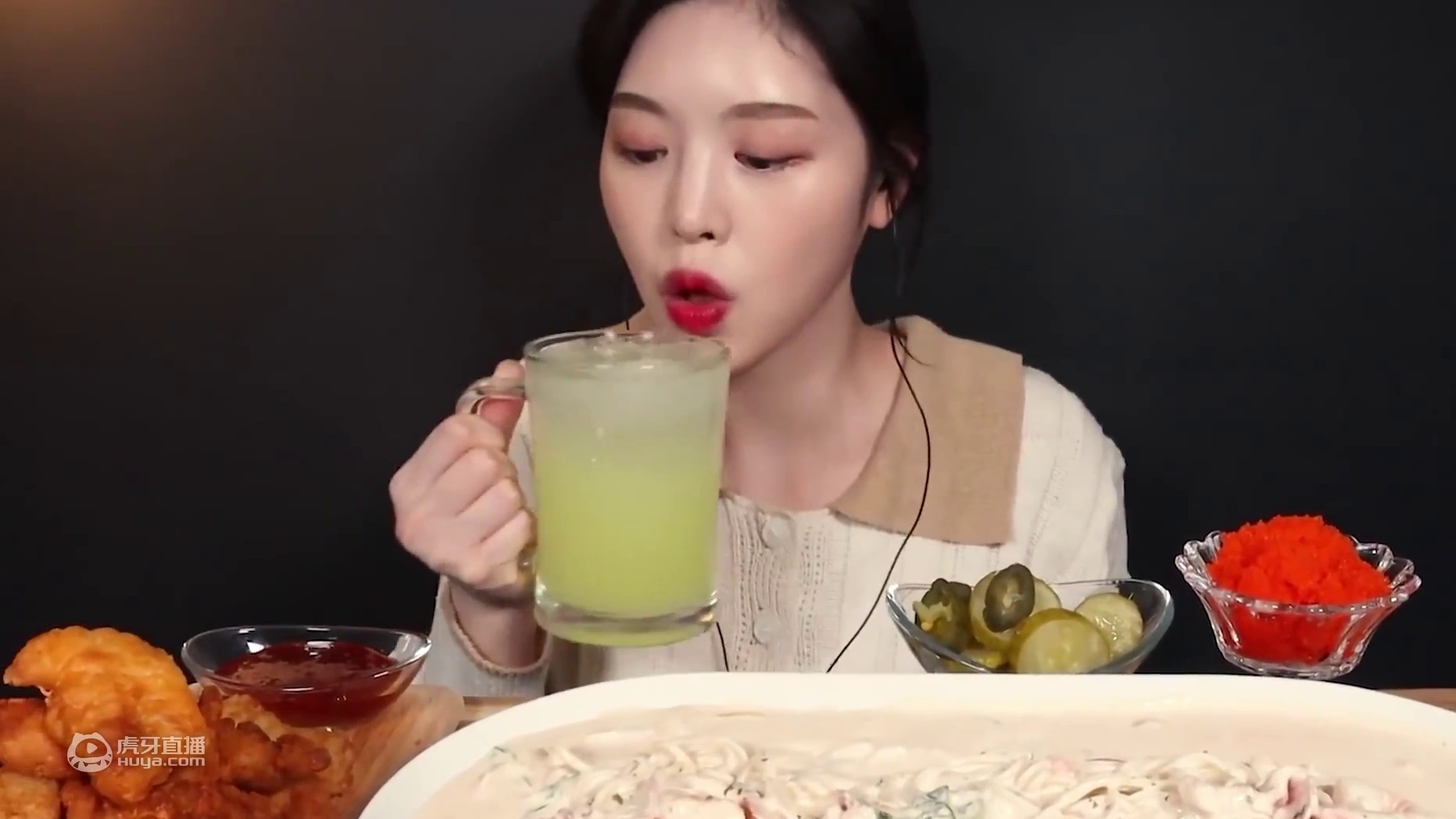 【Boki 字幕版+无剪辑版合辑】奶油意面、纯肉炸鸡吃播