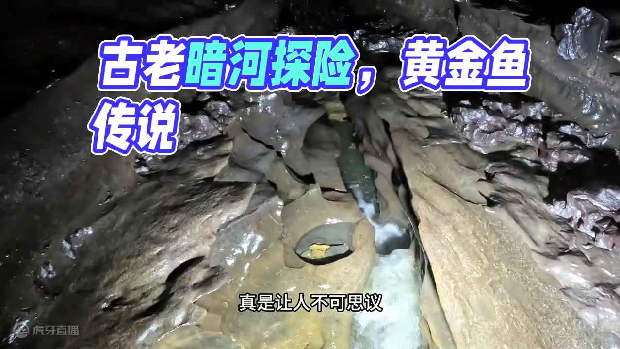 远古深渊河道有一种怪鱼据说有他活动的地方都有黄金沙狗头金 #山洞到底藏着什么 #洞穴探险 #钟乳石 