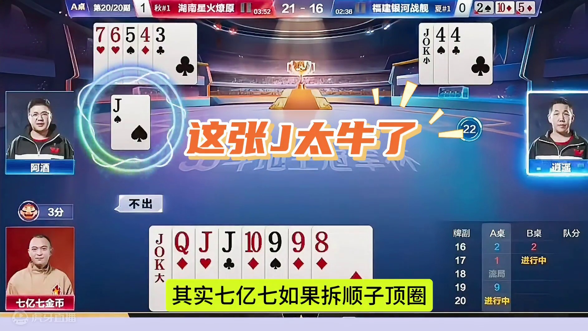 阿酒果然名不虚传，一张单J惊艳全场！#jj斗地主