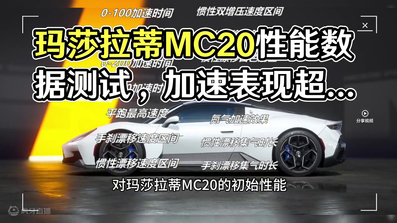 玛莎拉蒂MC20强度怎么样？车辆性能数据测试先知道KST #极品飞车集结 #极品飞车集结公测 #极品
