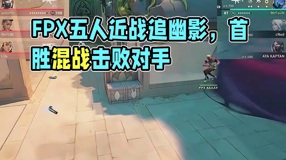瓦566 | FPX五人拿着各式各样的近战，追着对面的幽影满地图乱跑 #无畏契约 #FPX大师赛首胜